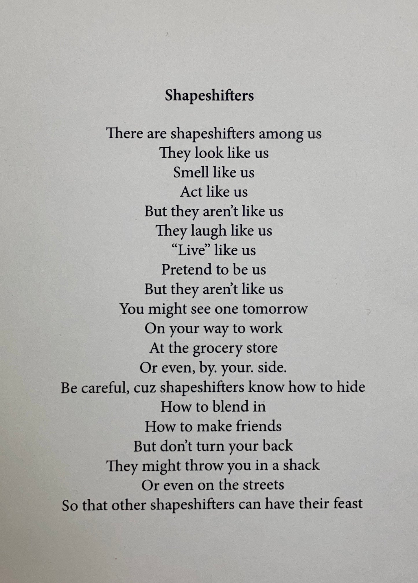Shapeshifters ~ Matte Poster